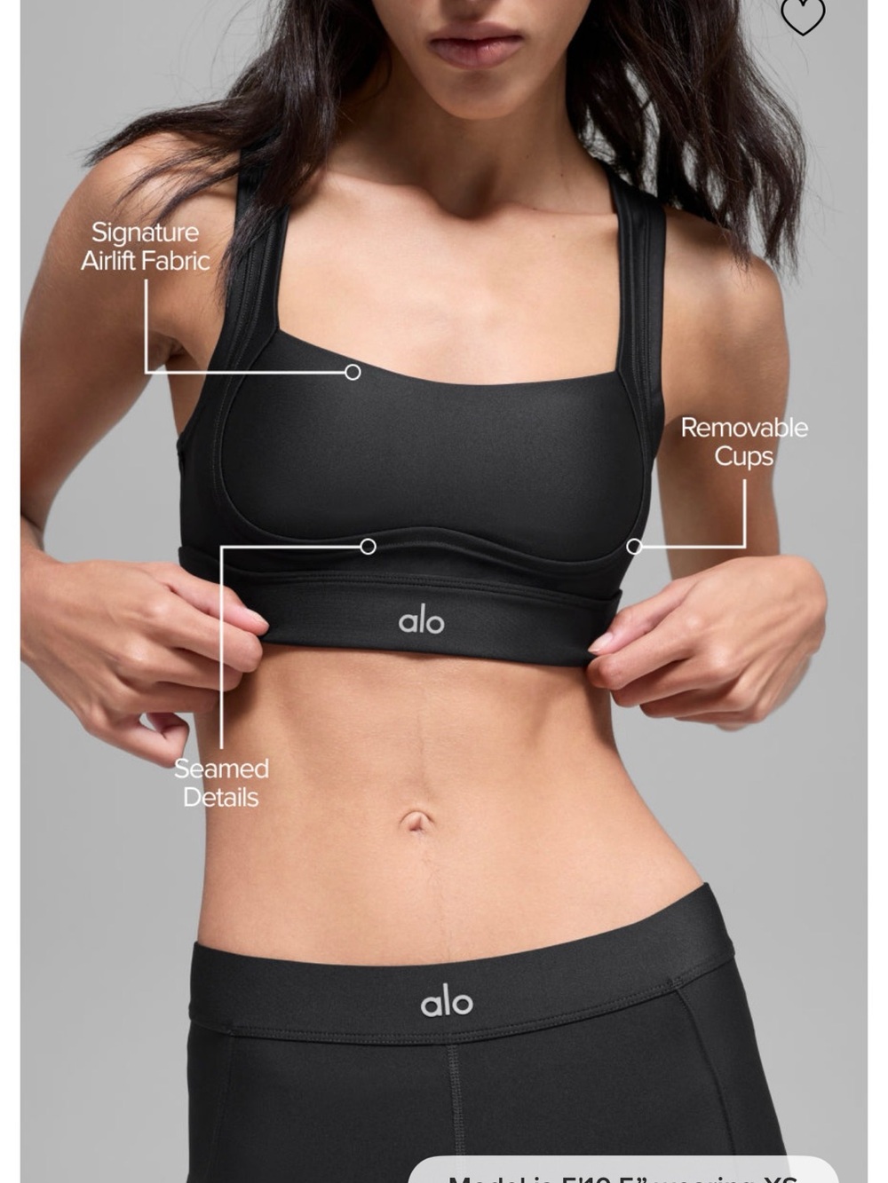 ALO Yoga Black Signature Airlift Ignite Bra